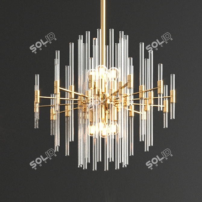 Exquisite Chandelier Collection: Gala, Quebec, Burj, Waterfall 3D model image 5