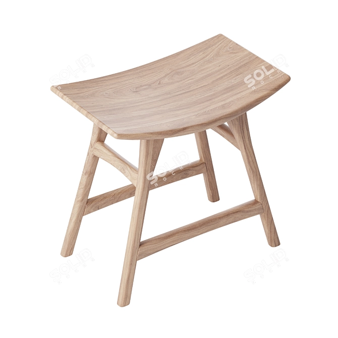 Versatile Oak Osso Stool 3D model image 2