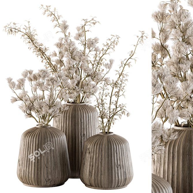 Elegant Dried Plant Bouquet Set 3D model image 1