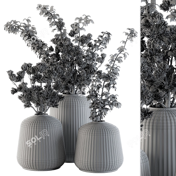 Elegant Dried Plant Bouquet Set 3D model image 5