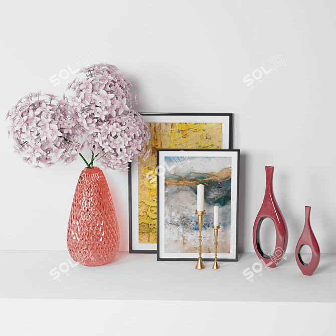 Elegant Decor Set 3D model image 1