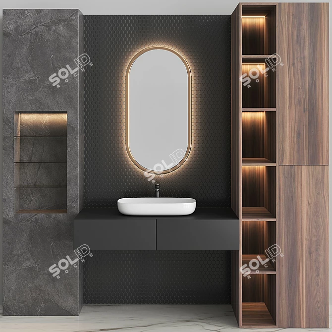 Modern Bathroom Vanity Set 3D model image 1
