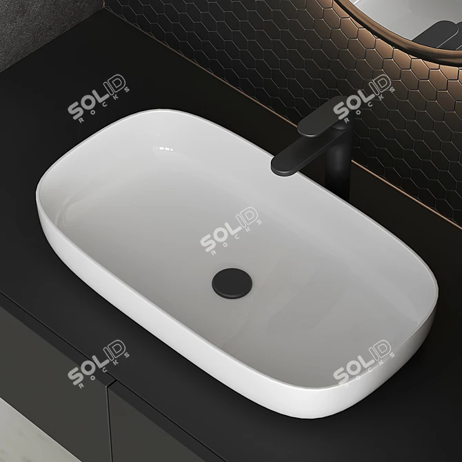 Modern Bathroom Vanity Set 3D model image 2