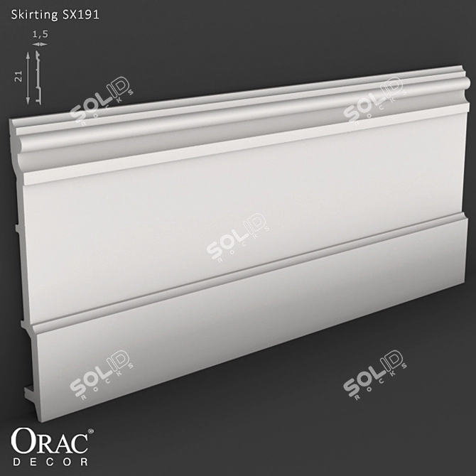 Classic Elegance: OM Skirting SX191 3D model image 1