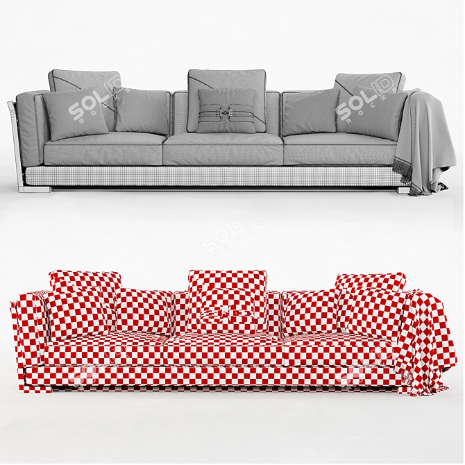 Luxurious Cestone Sofa 3D model image 2