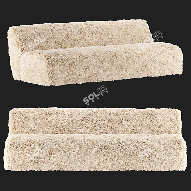 Luxury Yeti Sheepski Sofa 3D model image 1