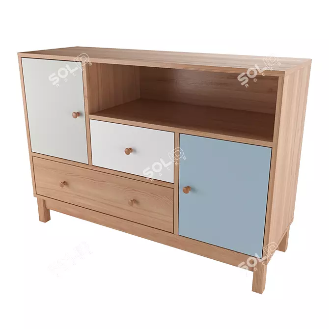 Modern 4-Drawer Chest: Functional & Stylish 3D model image 1