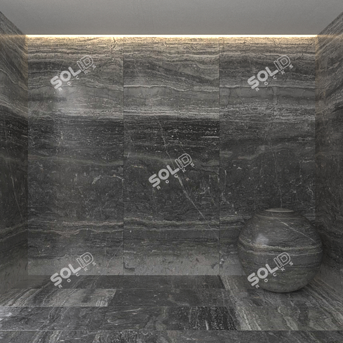 Elegant Ash Gray Marble Tile 3D model image 1