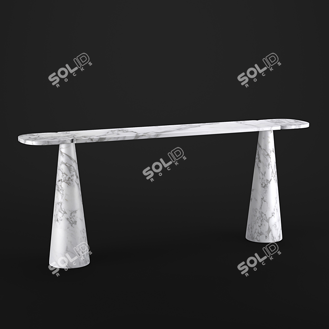 Elegant Italian White Marble Table 3D model image 1