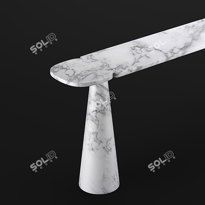 Elegant Italian White Marble Table 3D model image 2