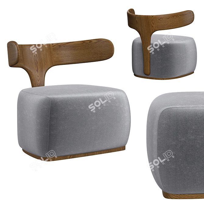 Sleek Moby Dick Armchair: Italian Design at its Finest 3D model image 1