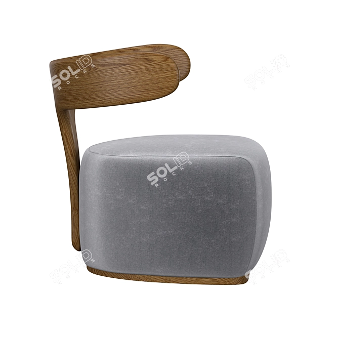Sleek Moby Dick Armchair: Italian Design at its Finest 3D model image 4