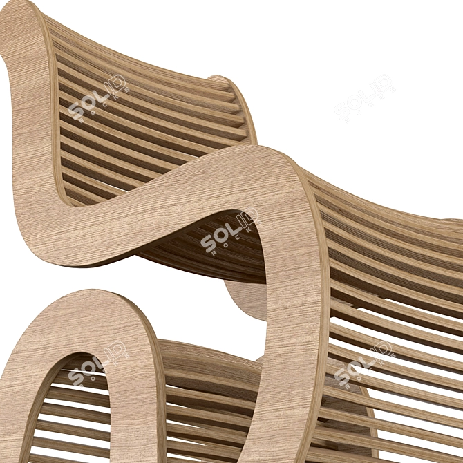 Elegant Birch Spline Chair 3D model image 4