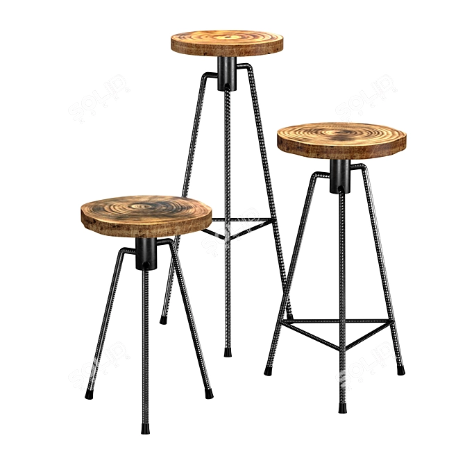 Contemporary NIKITA Barstool: Sleek Design for Modern Spaces 3D model image 1