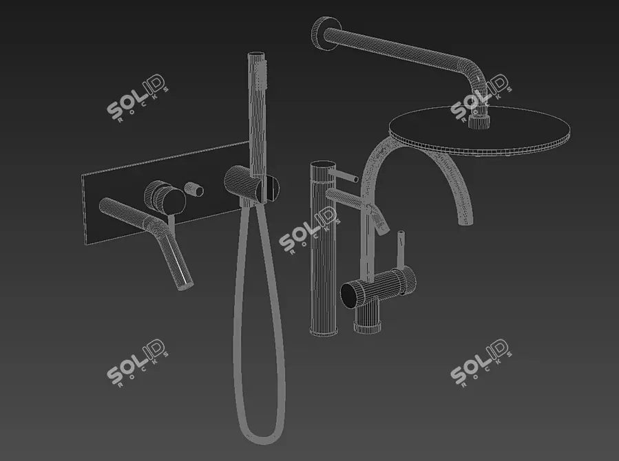 Elegant Paffoni Mixer Set 3D model image 3