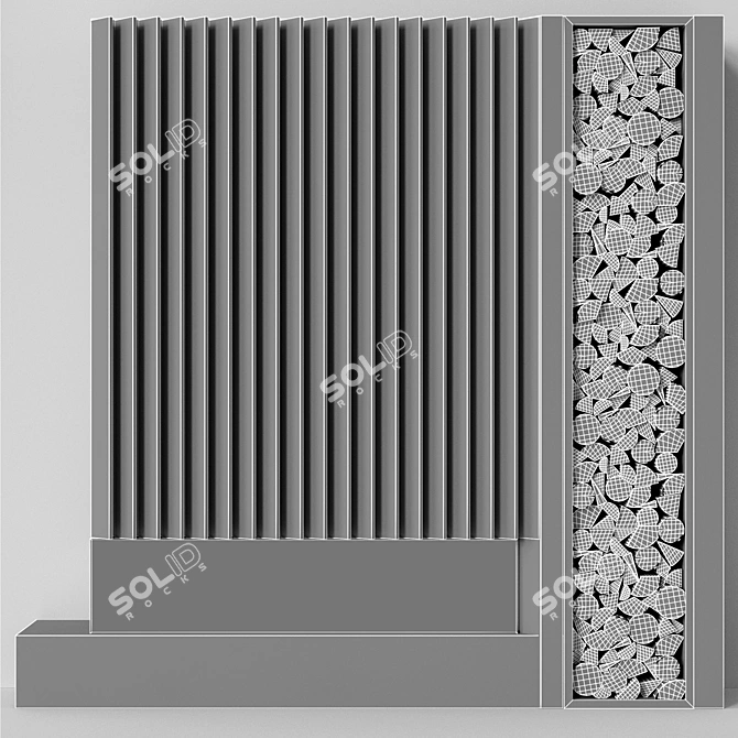 Modern 55" Fireplace with Wood Storage 3D model image 3