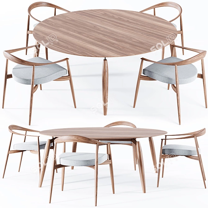 Modern Round Table - Natevo 180cm 3D model image 1