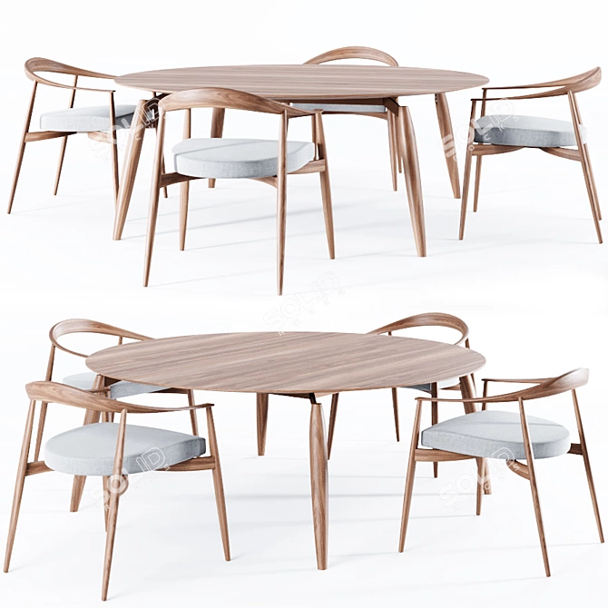 Modern Round Table - Natevo 180cm 3D model image 4