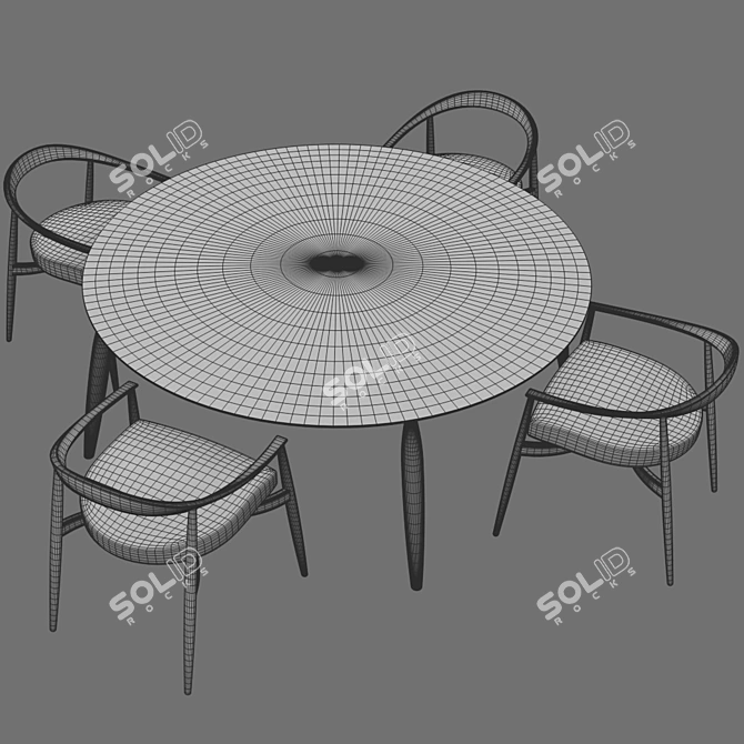 Modern Round Table - Natevo 180cm 3D model image 5