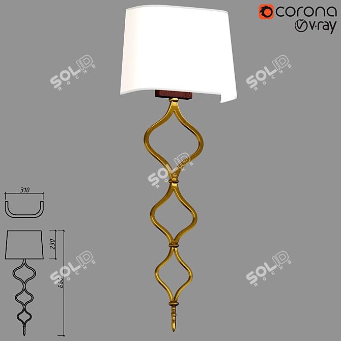 Title: Modern Style Wall Sconce - Gramercy Efrain 3D model image 1