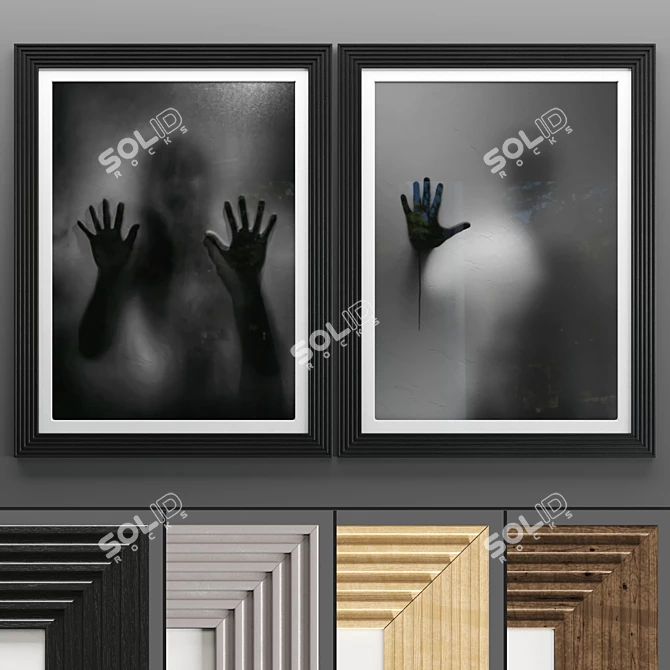 Elegant Art Frames: Set of 2 3D model image 1