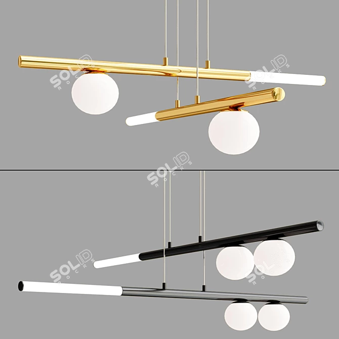 Modern Metal and Glass Artemis LED Lamp 3D model image 2