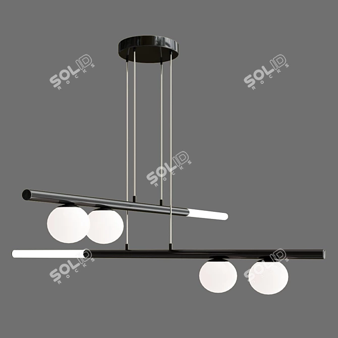 Modern Metal and Glass Artemis LED Lamp 3D model image 3