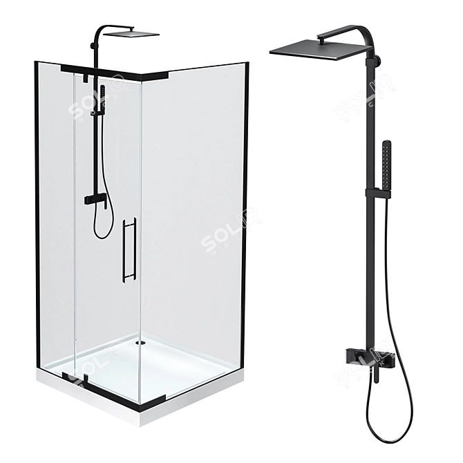 Devit Comfort Shower Cabin FEN2123 - Katarina Shower System 3D model image 1