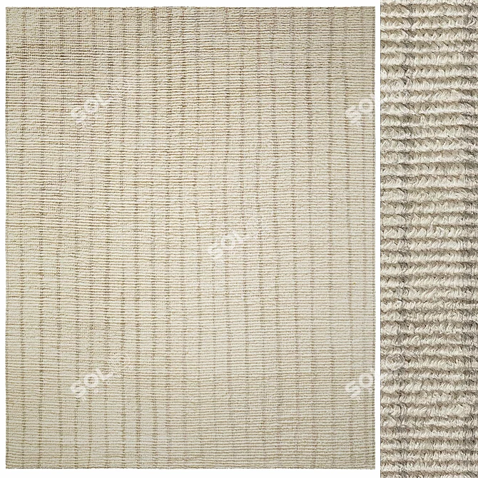 Handwoven Wool Rug 3D model image 1