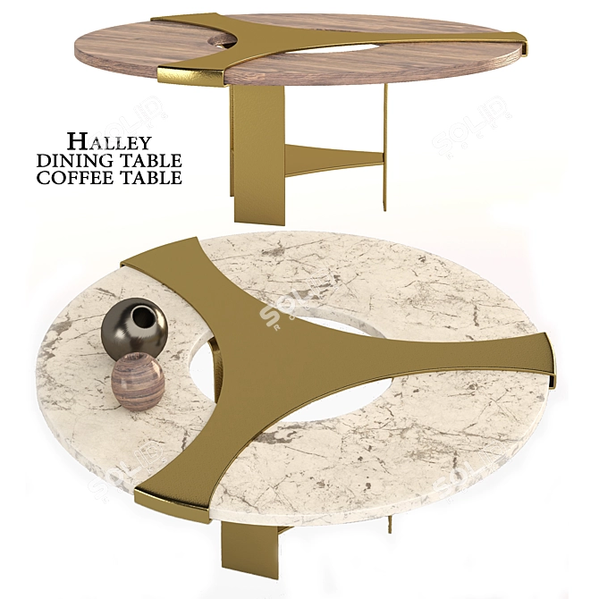 Stylish Halley Dining Table 3D model image 1