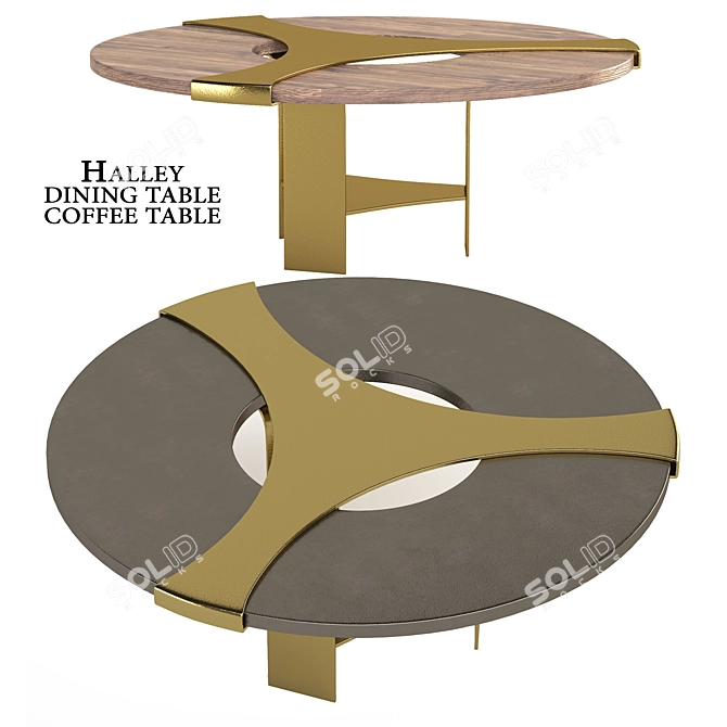 Stylish Halley Dining Table 3D model image 8