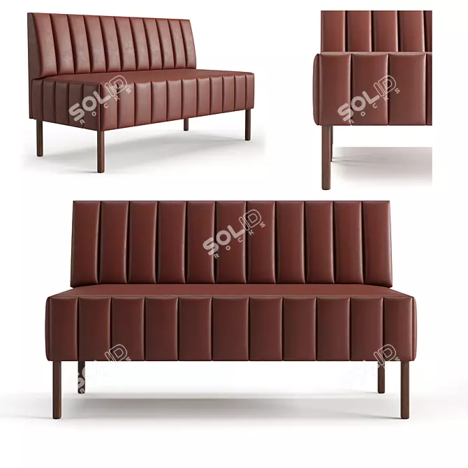 Luxury Leather Double Sofa 3D model image 1