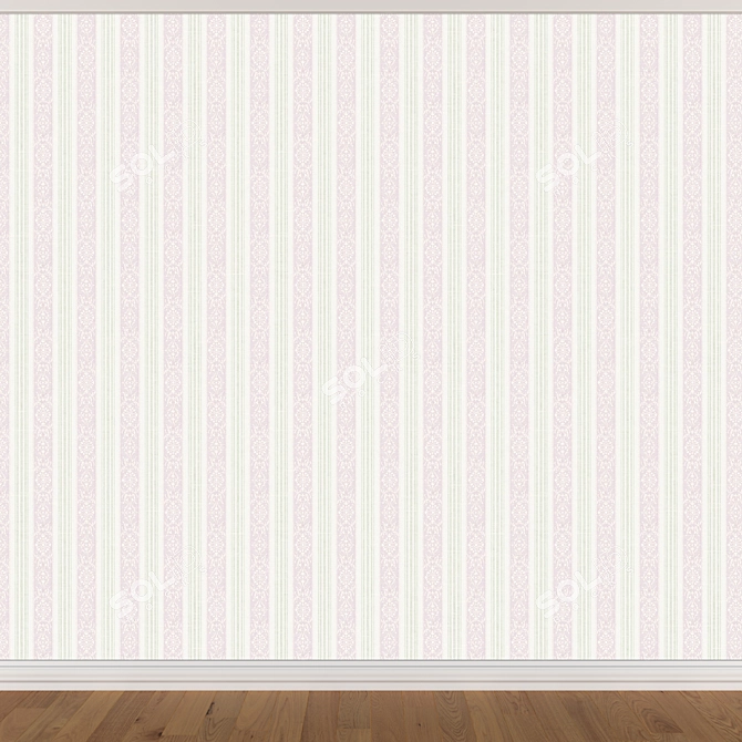 Seamless Wallpaper Set: 3 Colors with Textures 3D model image 2