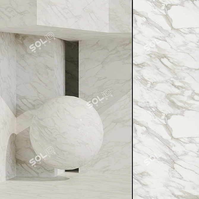 Seamless High-Res Calacatta Stone 3D model image 1