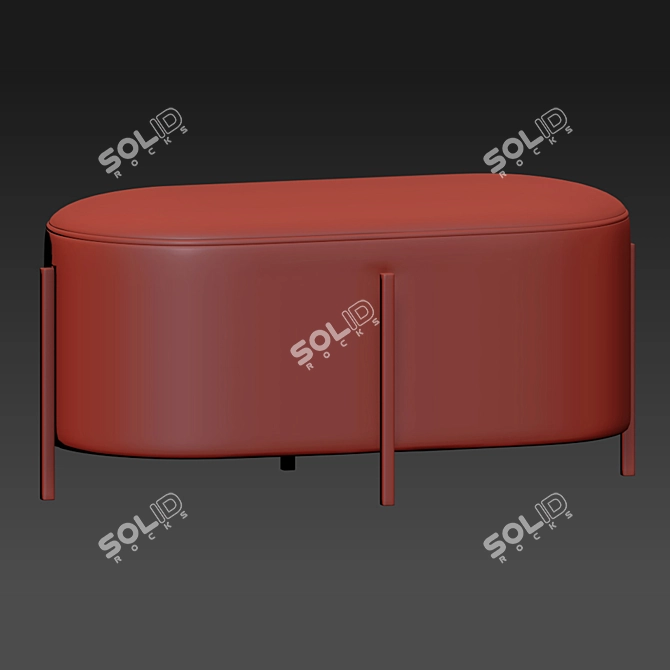 Cozy Bliss Ottoman Pouf 3D model image 2