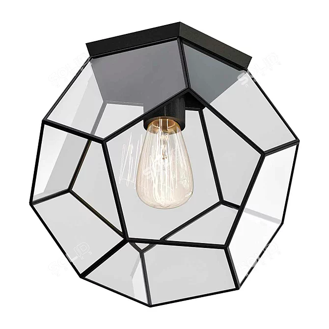 Prism Glass Ceiling Light 3D model image 1