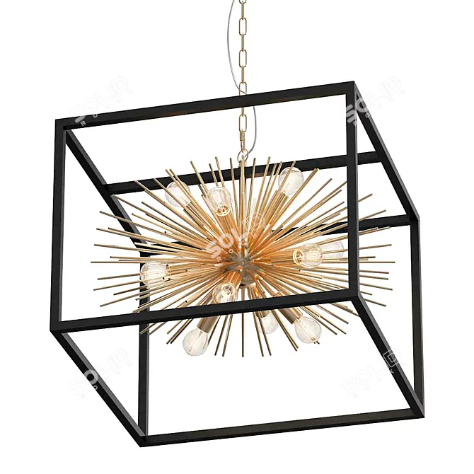 Radiant Starburst Chandelier 3D model image 1