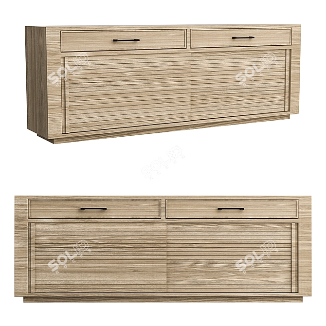 Estran Oak Buffet with 2 Drawers 3D model image 1