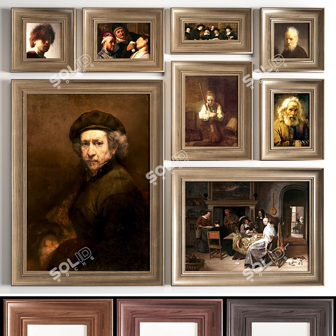 Rembrandt Texture Art Frames 3D model image 1