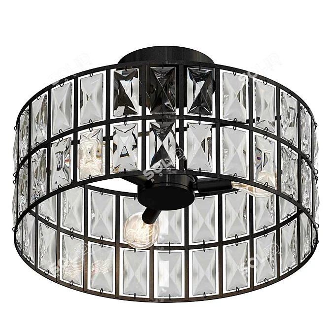 Dazzling Crystal Ceiling Light 3D model image 1