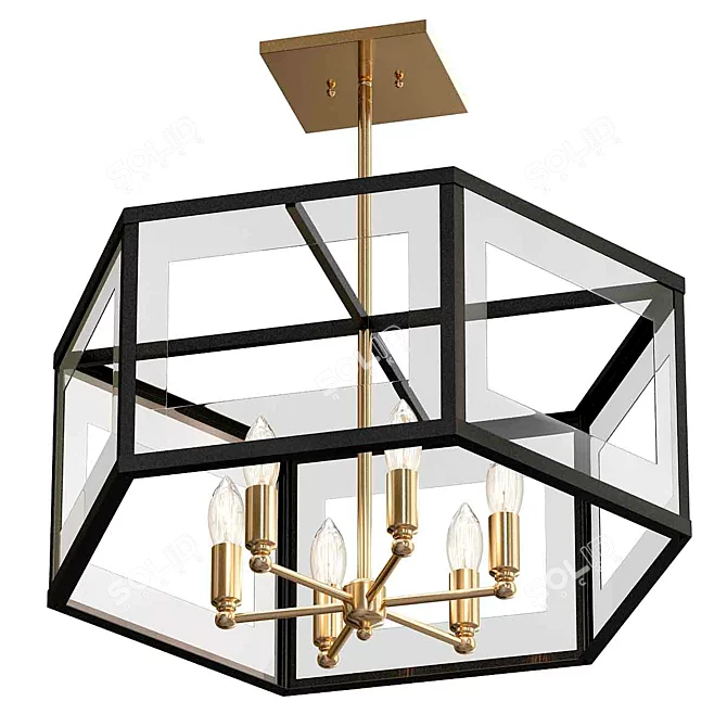 Urban Elegance Chandelier - 6 Light 3D model image 1