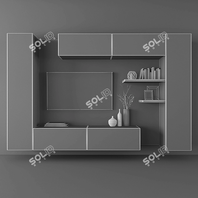 Modern TV Stand Set 111 3D model image 3