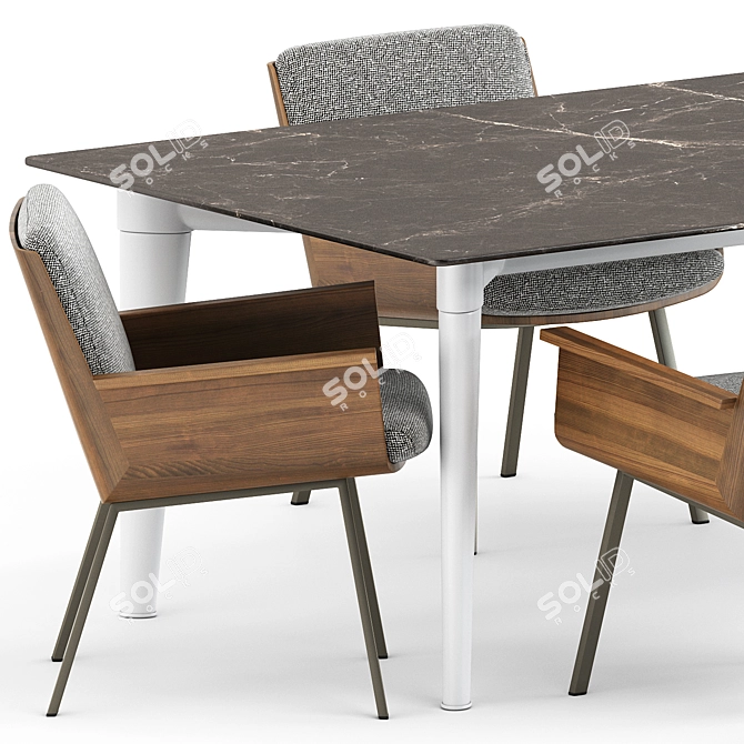 DAIKI OUTDOOR Little Armchair & PENTHOUSE Table Set 3D model image 3