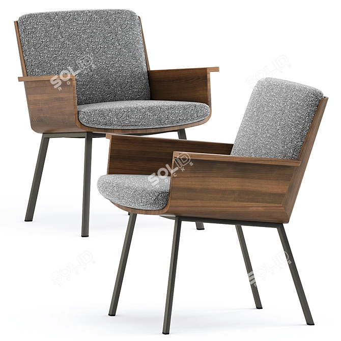 DAIKI OUTDOOR Little Armchair & PENTHOUSE Table Set 3D model image 4