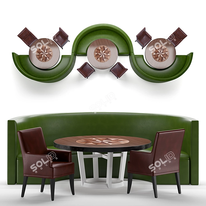 Elegant Dining Chair Set 3D model image 1