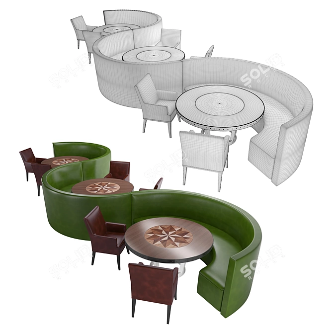 Elegant Dining Chair Set 3D model image 3