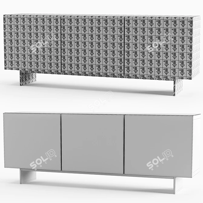 Crystalart Focus Sideboard: Elegant Design and Functionality 3D model image 2