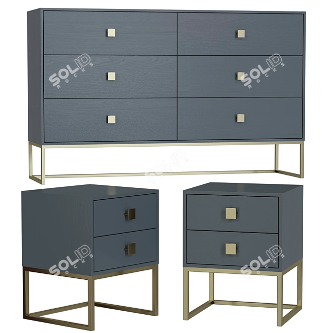 Dream Chest & Double Bedside - hudkoff_mebel 3D model image 4