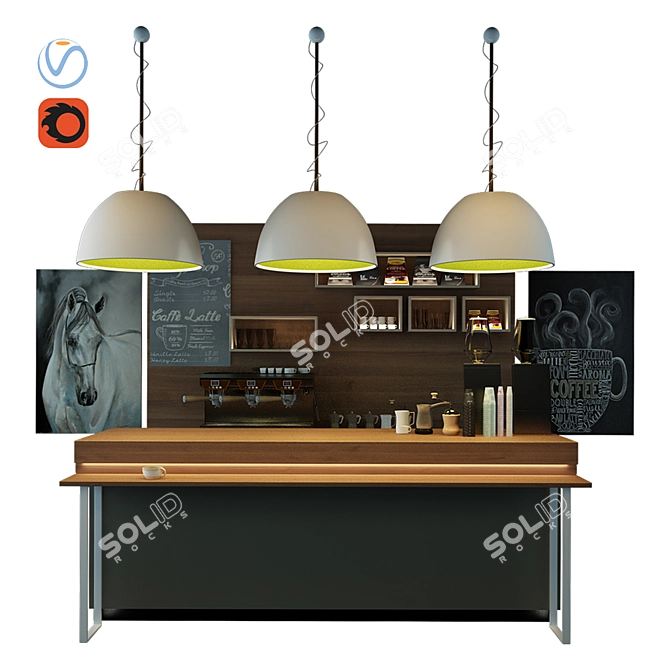 Coffee Shop 3D Model 3D model image 1