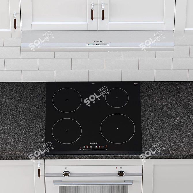 Modern Kitchen 2: Lerhyttan Door, Hillesjön Sink, Coffee Machine, Microwave, Hood, Fridge 3D model image 8